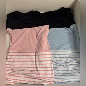 (2) Women's Color Block TShirts with Lace detail on back Size 2XL